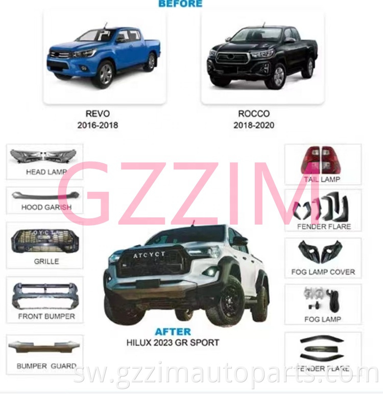 Kitengo cha mwili cha michezo cha juu cha Hilux Revo Rocco 2023+